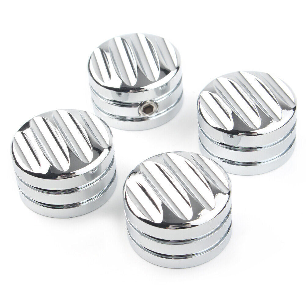 4PCS Chrome Head Bolt Cover Cap for Harley Twin Cam 1999-Later Evo 1985-1999