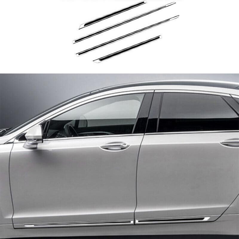 4PCS Strip Trim Black Titanium for Lincoln MKZ 2013-2020 Car Door Guard Molding