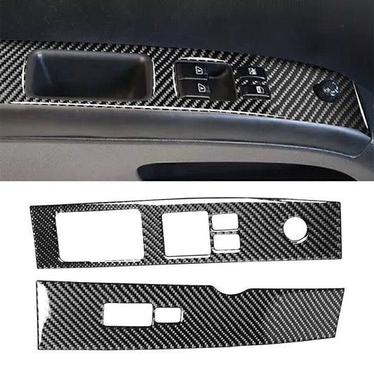 Interior Window Lift Switch Panel Cover Trim Fit for Nissan 350Z 03-09Carbon Fiber