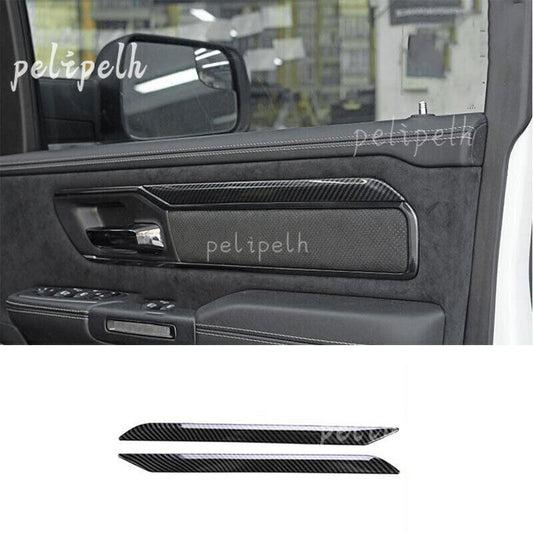 for Dodge for Ram 1500 TRX 2022-2023 ABS Carbon Interior Door Panel Cover Trim 2PCS n