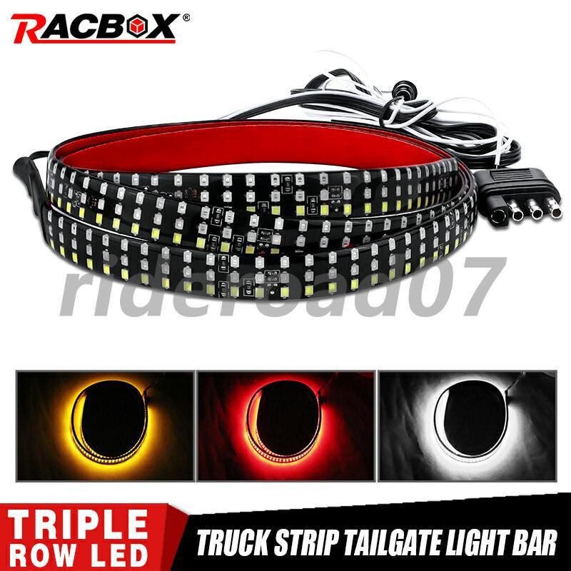 48 3 Row LED Strip Tailgate Light Bar Truck Reverse Brake Tail Signal Light