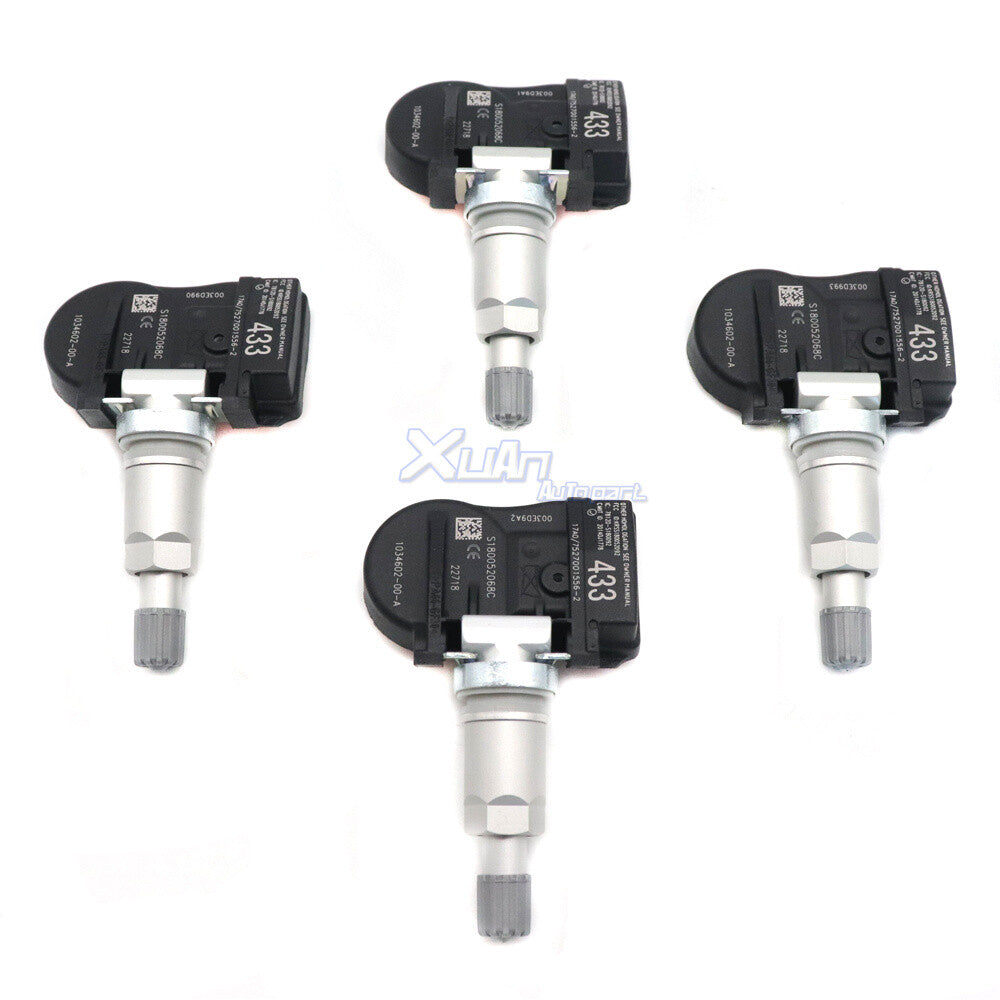 New 103460200A 4-piece Tire Pressure Sensor (TPMS) kit for Model 3 SX 433MHz. v