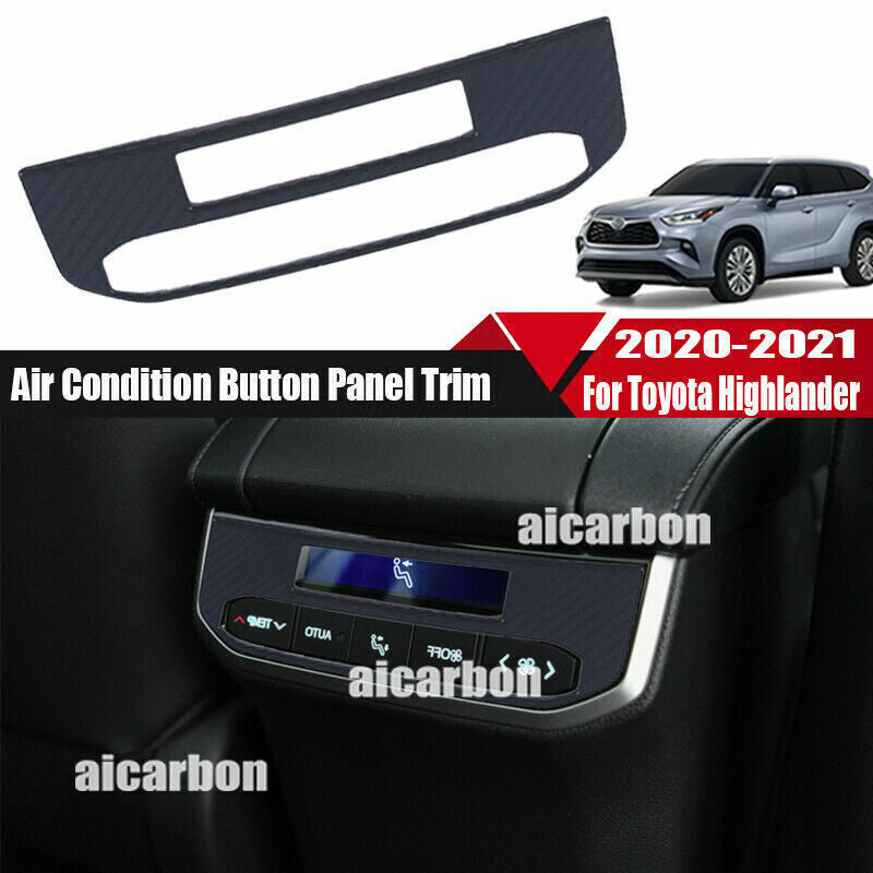 Carbon Rear for Seat Armrest Air Vent Overlay Cover for Toyota Highlander 2020-2022