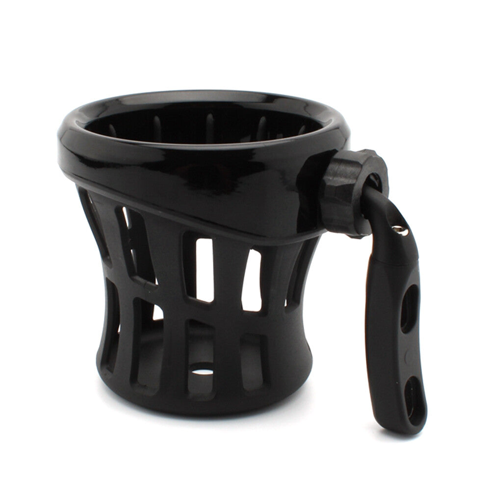 Black Motorcycle Handlebar Cup Holder Drink W/Mesh Basket Mount Black for Harley Q