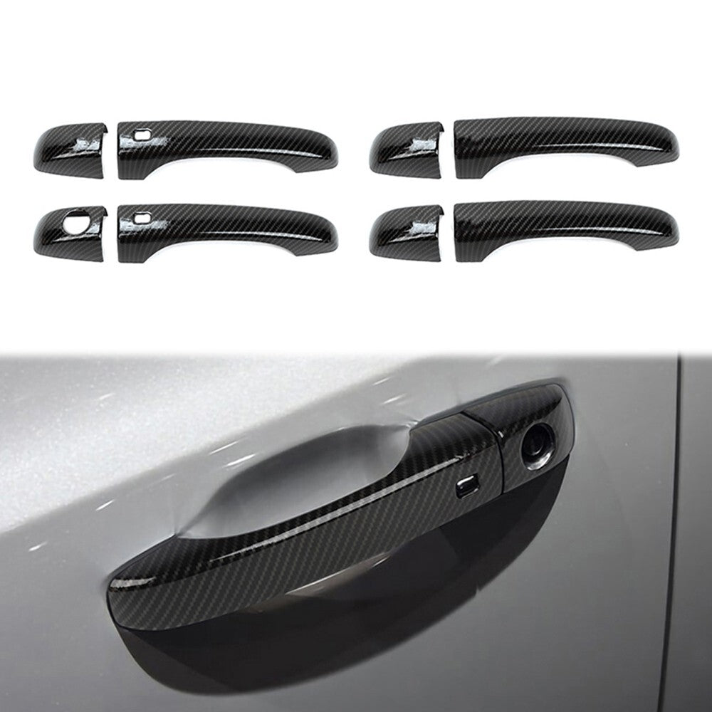 Carbon Fiber Side for Smart Door Handle Covers Trims for Chrysler 300/300C 2011-23