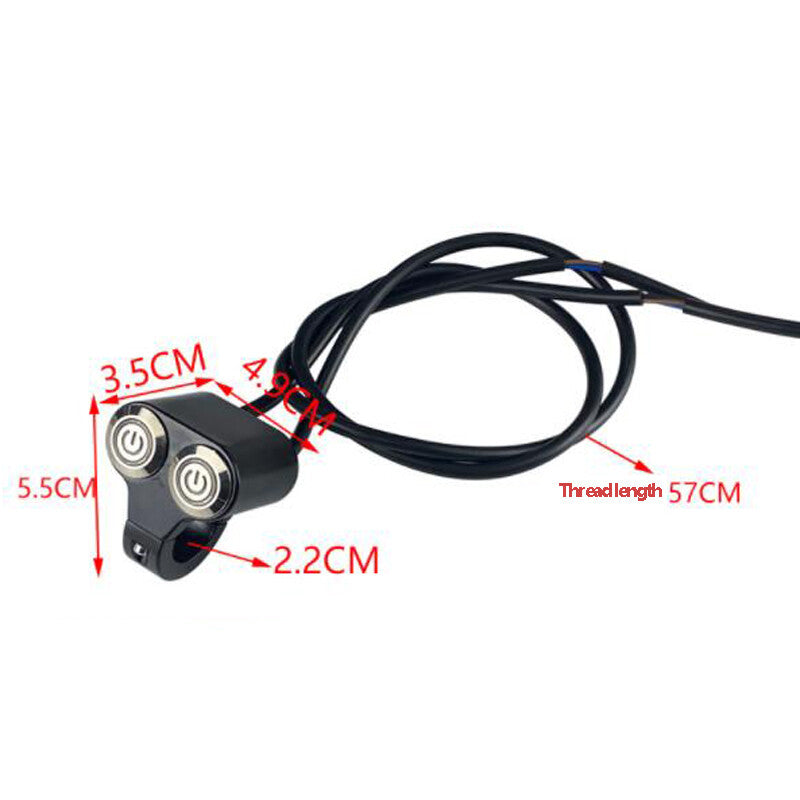 Motorcycle all-terrain vehicle handlebar LED dual-button switch 22mm 7/8 inch motorcycle modification - n