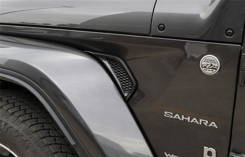 ABS Side Air Vent Hood Intake Cover Trim for Jeep for Wrangler JL 2018-2023 Carbon