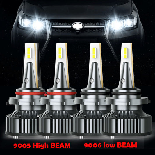 Combination 9005+9006 16000LM CANBUS LED Headlight Kit High and Low Beam Bulbs 6500K White