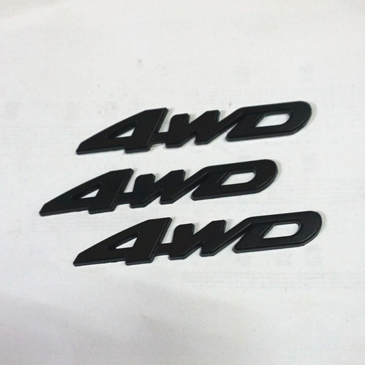 3x Matte Black 4WD High Metal Decal Sticker Badge Emblem Racing Engine SUV Trunk Q