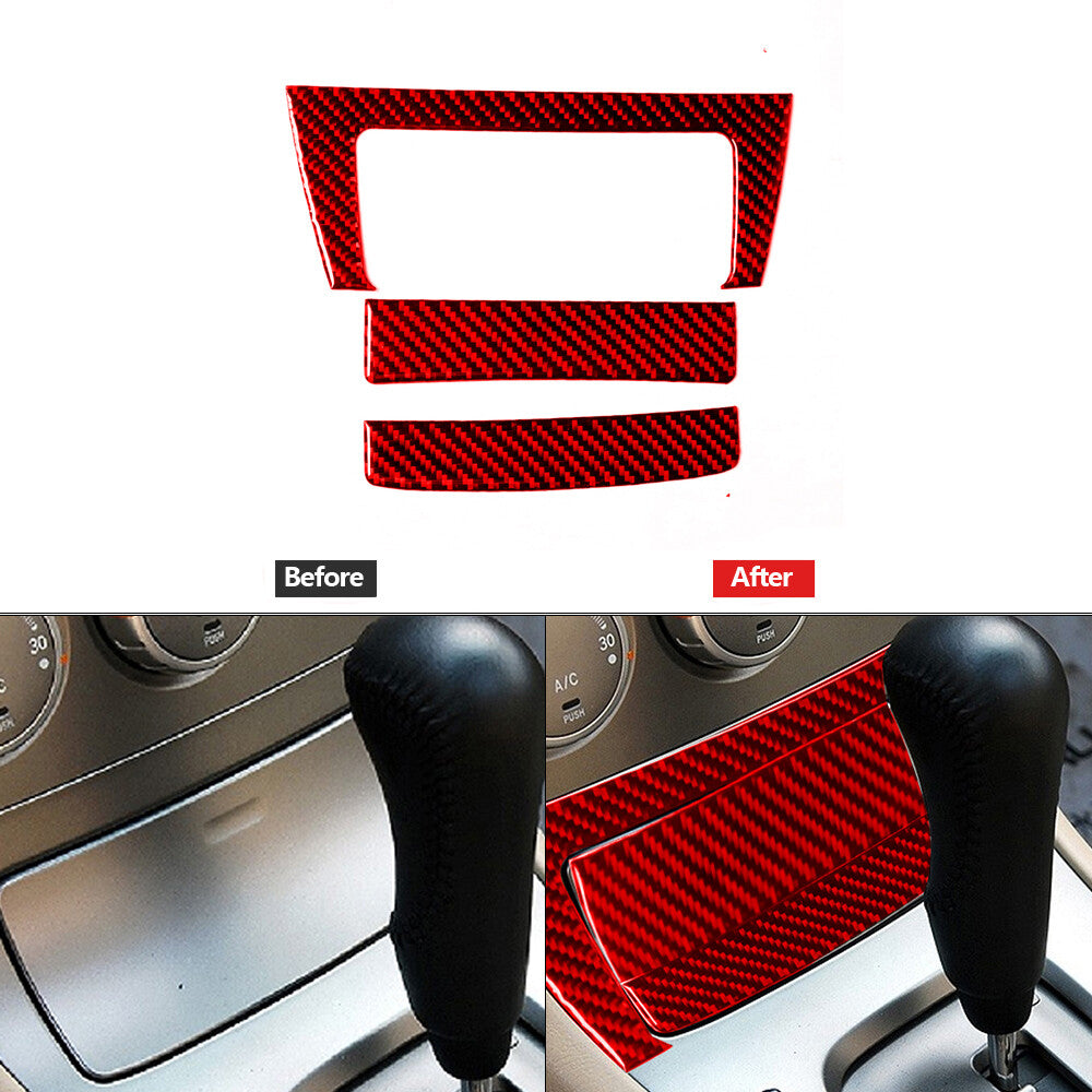 4x Red Carbon Fiber Interior Door Panel Cover Trim for Dodge for Ram 1500 2013-2015 v