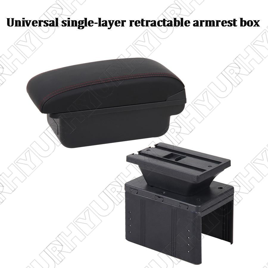 New Heavy Duty Single Layer Flat Style Central Container Armrest Box PU Leather Q