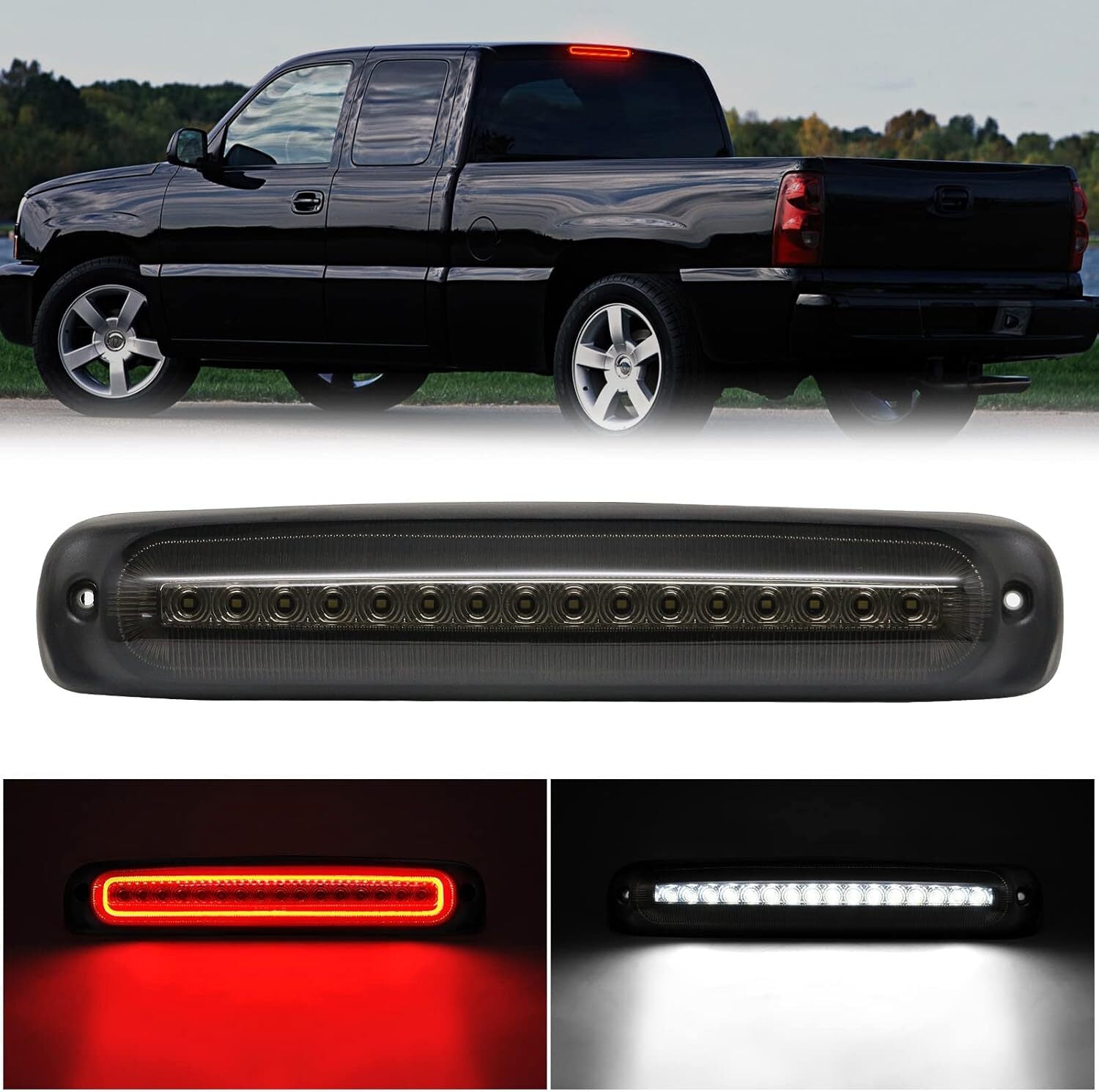Suitable for 99-06 for Chevrolet Silverado / for GMC for Sierra LED 3RD - Third brake light, taillight, cargo light Q