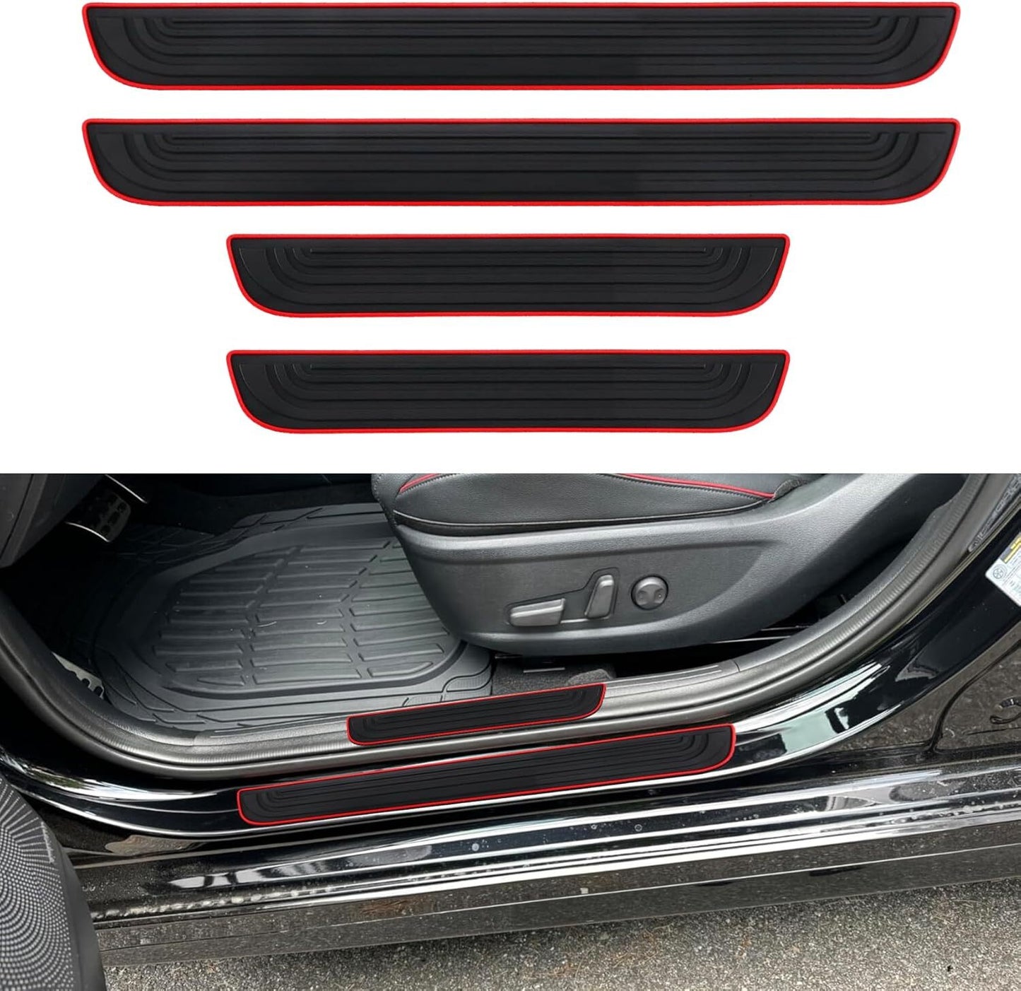 4pc Rubber for VW Car Door Scuff Sill Covers Step Protector Accessories