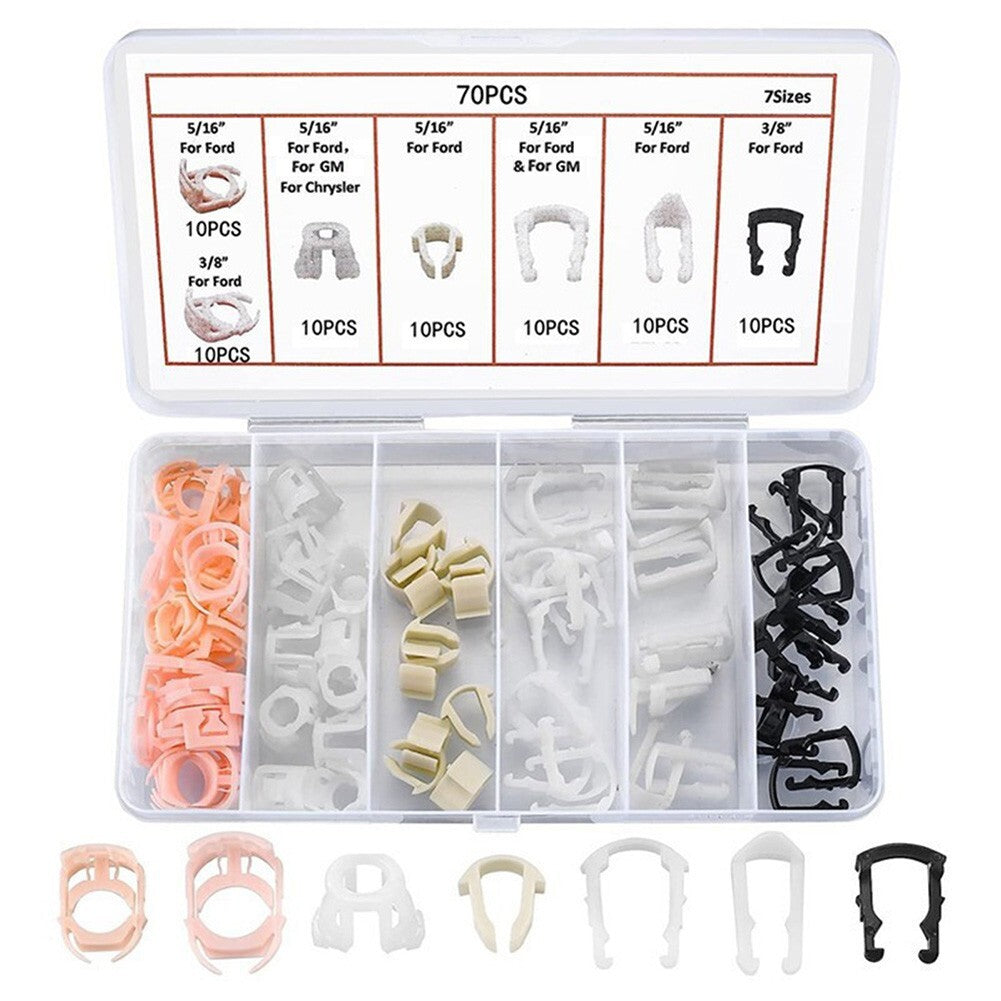 Secure and Efficient Fuel Line Connections with Nylon Retainer Clips for Ford