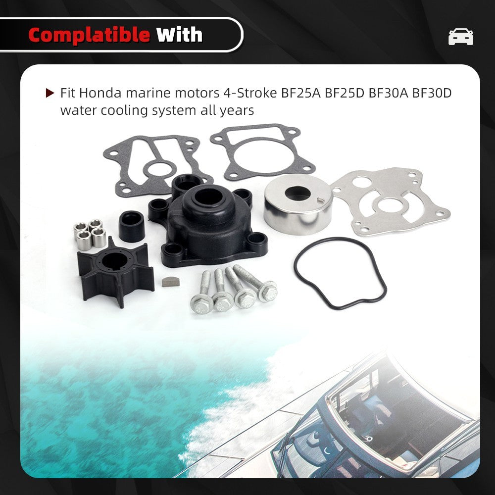 Water Pump Impeller Repair Kit for Honda 25/30HP Motor 06193-ZV7-020 Outboard Q