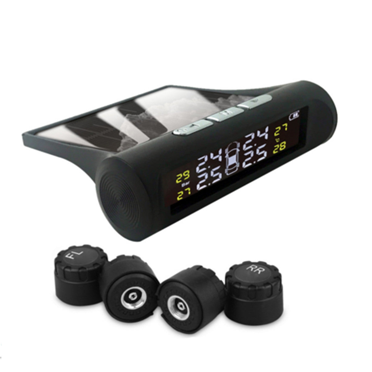 Wireless Solar LCD Car SUV TPMS Tire Tyre Pressure Monitor System W/4 Sensor