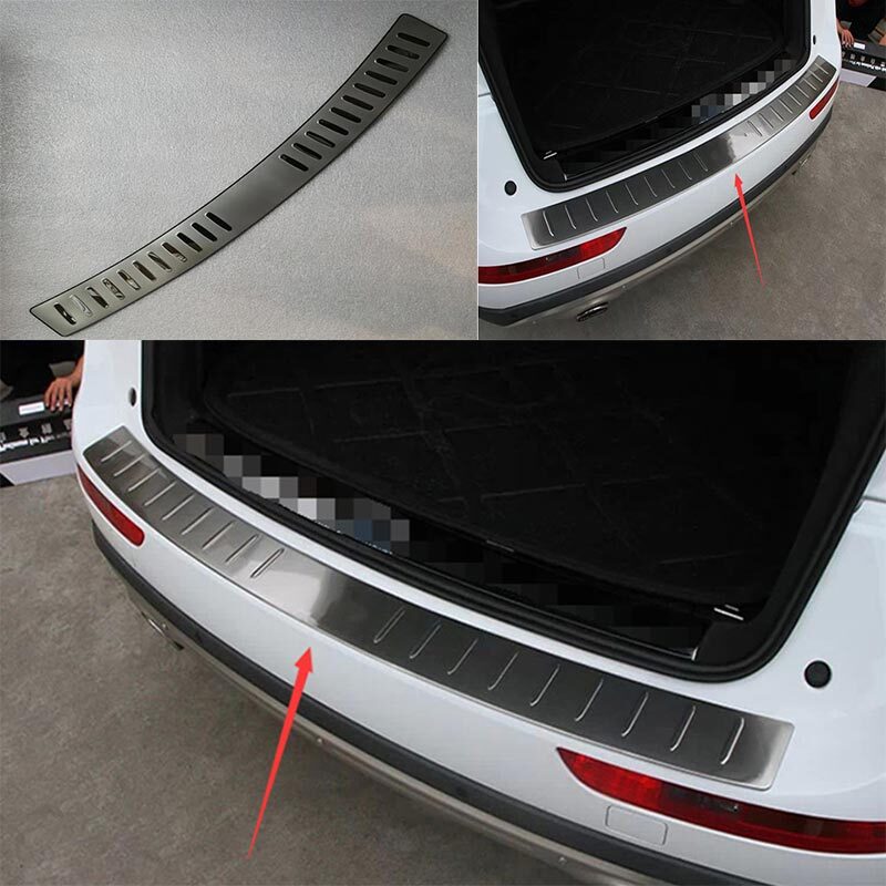 Car Rear Bumper Protector Sill Plate Trim Chrome Steel Fit for Audi Q5 2009-2018