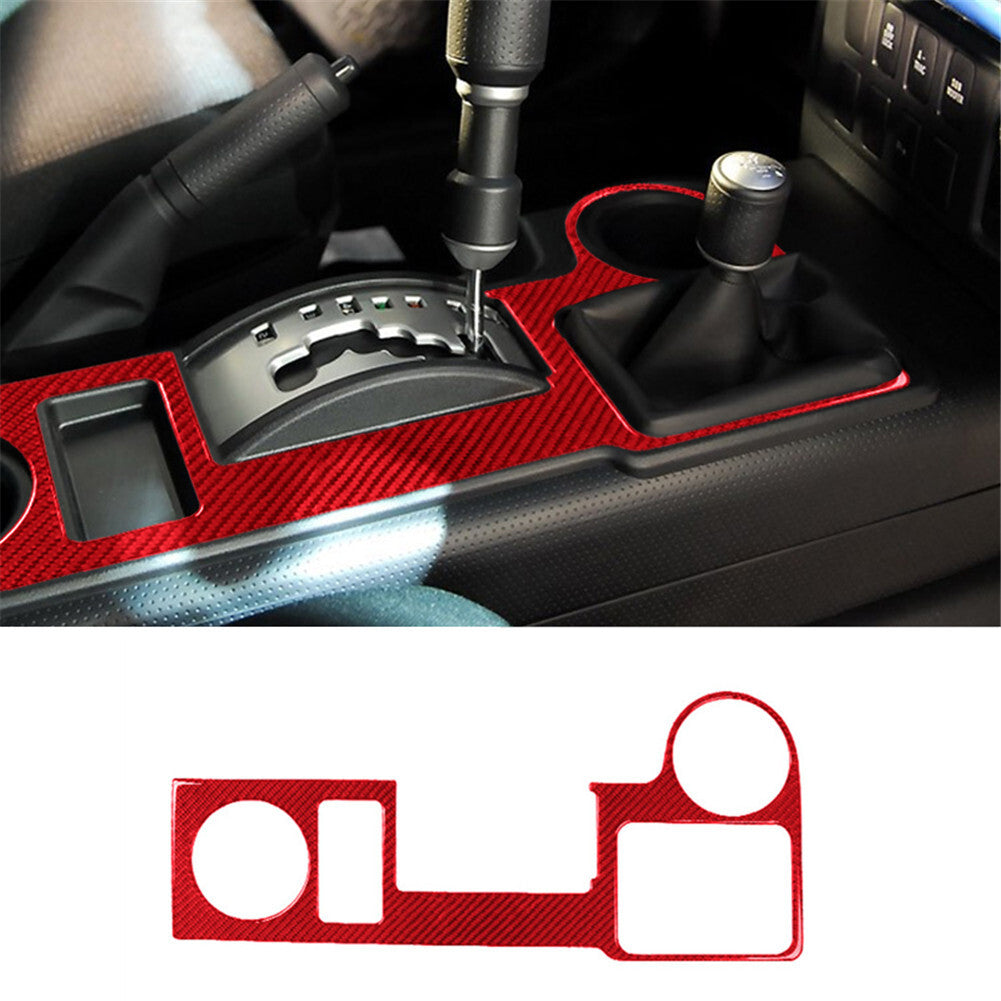 for Audi Q5 2018-2021 Red Carbon Fiber Interior Gear Shift Panel Cover Trim v