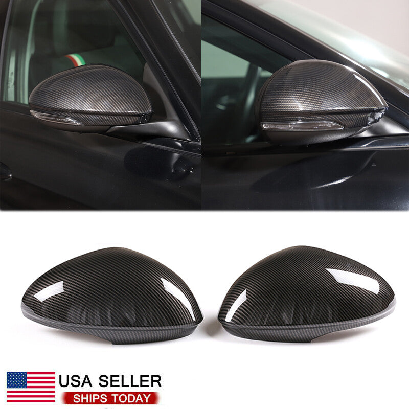 Carbon fiber ABS rearview mirror cover suitable for Alfa Romeo Giulia 2017 - 2021 - n