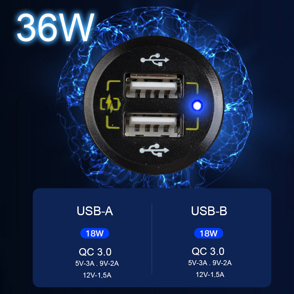 12V rocker ignition switch panel, 5-way voltmeter, dual USB ports, suitable for racing cars, trucks, and boats. n