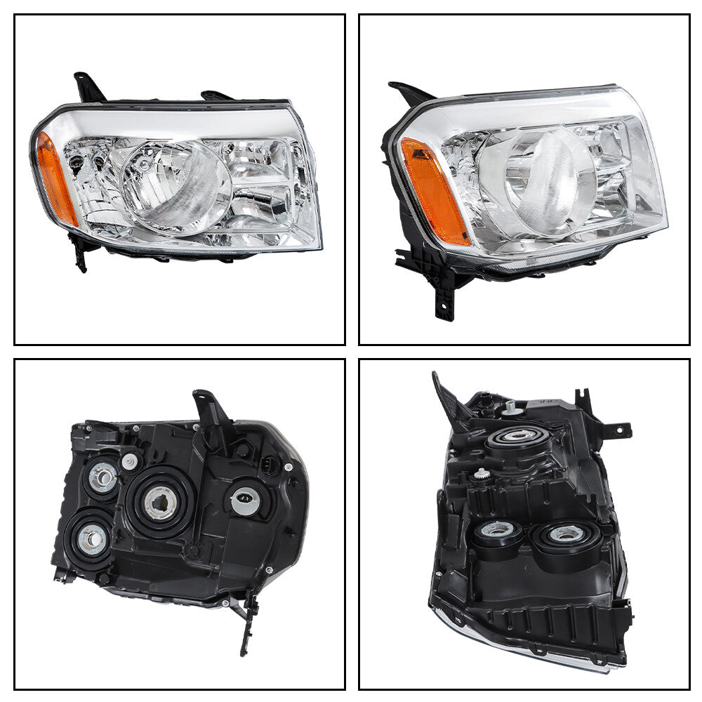 The headlight assembly is suitable for 2009, 2010, and 2011 for Honda Pilot models with a single halogen headlight on the right-hand grip. n