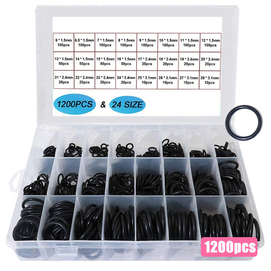 Automotive air conditioning rubber sealing O-ring gasket kit, 6mm to 28mm mixed - n