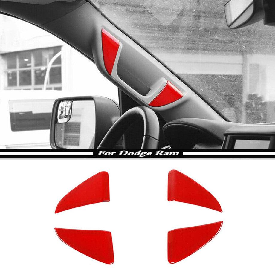 for Dodge for RAM 1500 19-24 Accessories Red ABS Car A-pillar Grab Handle Cover Trim v