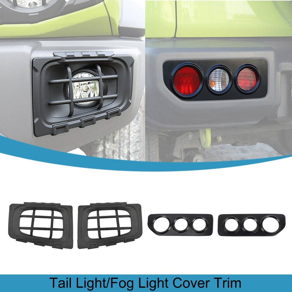 Black Tail Light Cover/Front Fog Light Lamp Guard Trim for Suzuki for Jimny 2019-23