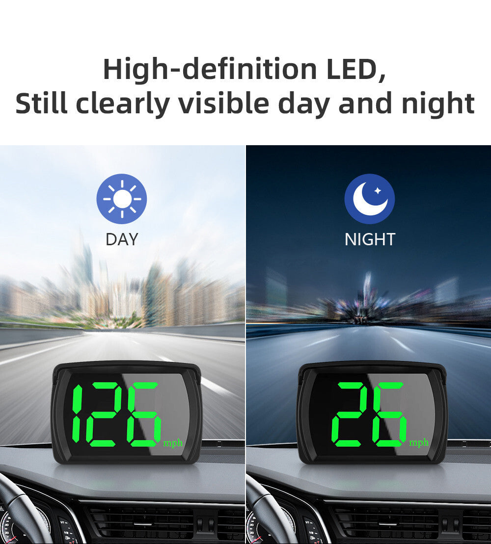 MPH Car Digital GPS HUD Speedo Speed Head Up Display Speedometer Black Big Font Q