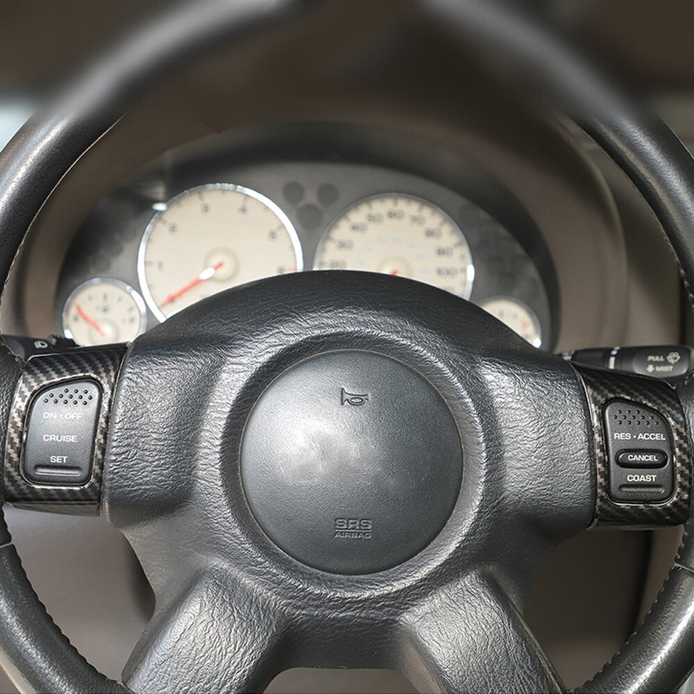 2X Carbon Fiber Steering Wheel Cover Trim for Jeep Liberty 1999-06 Accessories