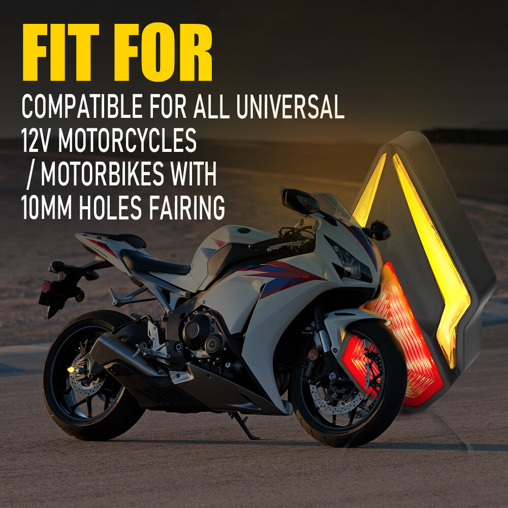 Flush Motorcycle Install Turn Signal Flashing Indicator Led Light DRL Red Amber B- v