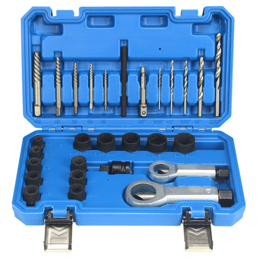 Impact nut and bolt removal drill bit kit bolt extractor tool damaged rusted screws