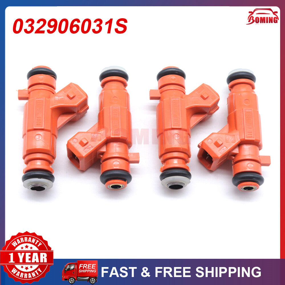 Four new 032906031S fuel injectors for 2007-2014 for Volkswagen for Golf Voyage 1.0L 8V