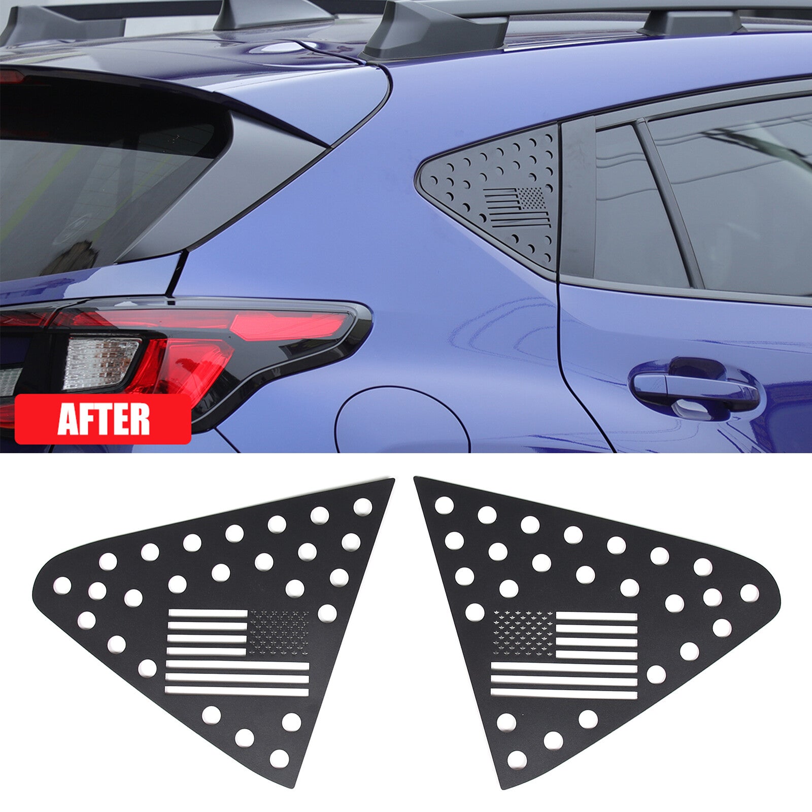 American flag rear window glass triangular decorative cover for Subaru Crosstrek 2023-24- n