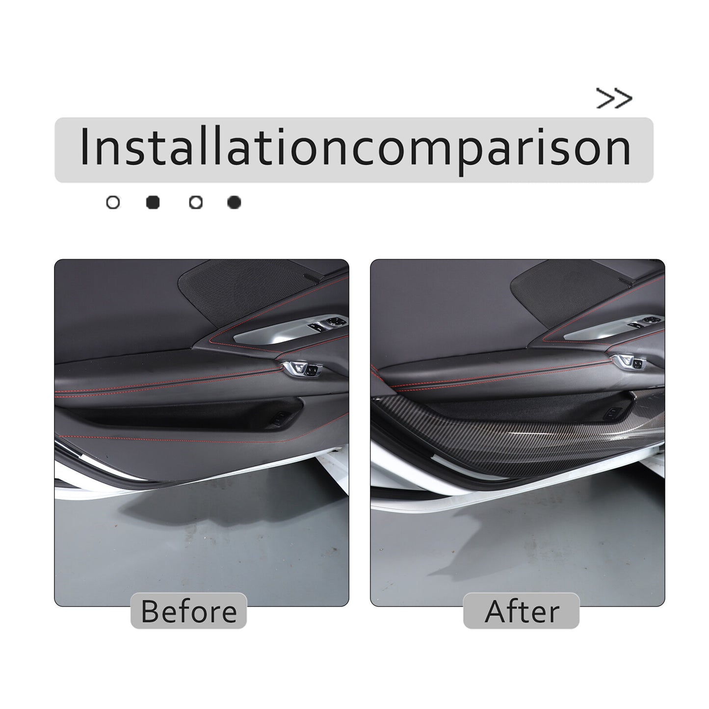 Carbon Look interior door kick guard cover for Corvette C8 Stingray 2020 - 2024