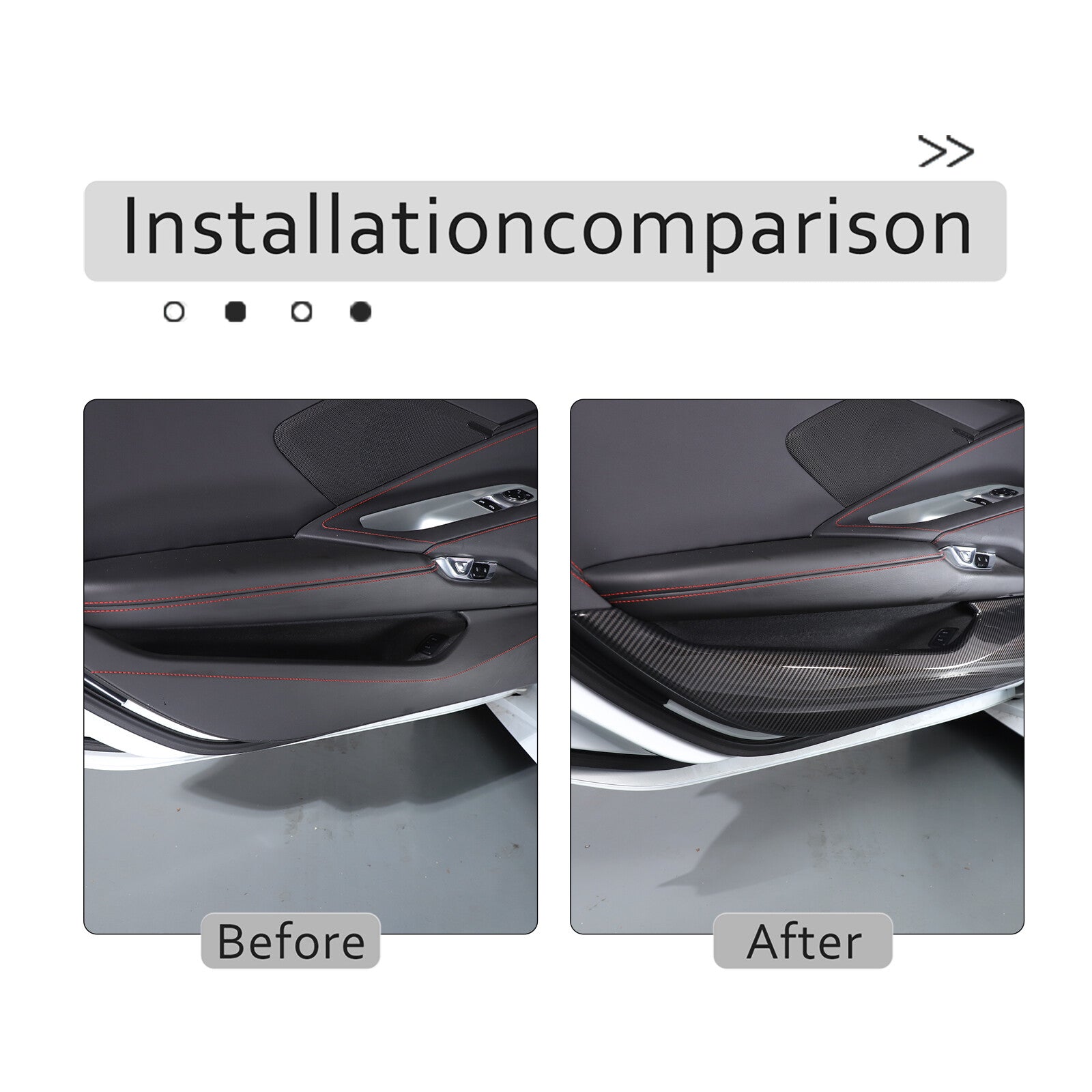 Carbon Look interior door kick guard cover for Corvette C8 Stingray 2020 - 2024