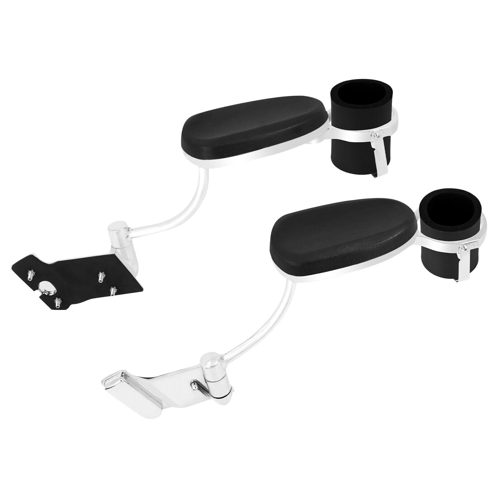 Passenger Armrests Kit w/ Cup Holder Adjustable for Honda Goldwing GL1800 01-17