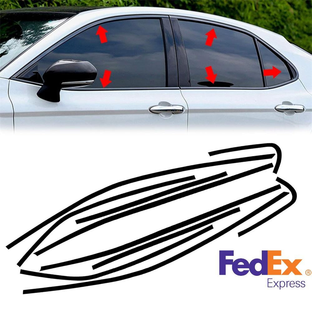Chrome Delete Blackout Overlay Window Trim Bright Black for Toyota for Camry 2018-23