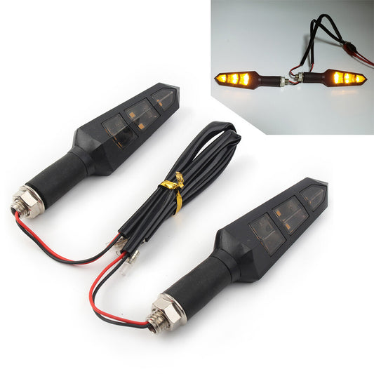 2x Universal Motorcycle LED Turn Signal Blinker Light Lamp Indicator Scooter Q