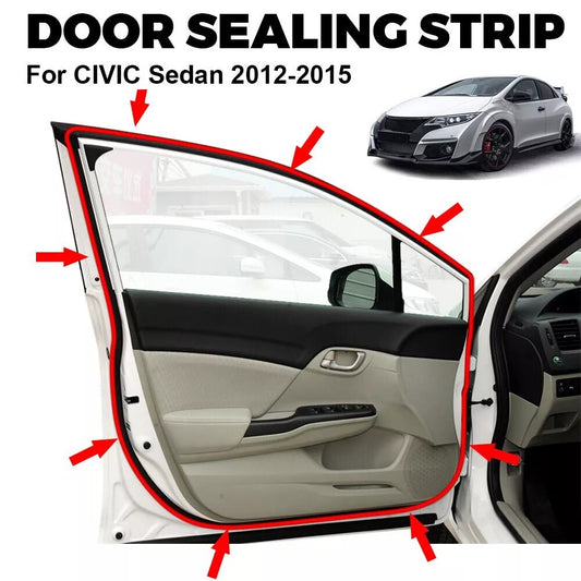 Rubber Fits for Honda for Civic Sedan 2012-15 Left Front Door Weatherstrip Moulding Seal