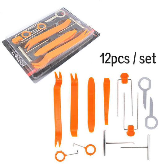 12Pcs Car Radio Door Clip Panel Trim Dash Audio Removal Open Installer Pry Tool