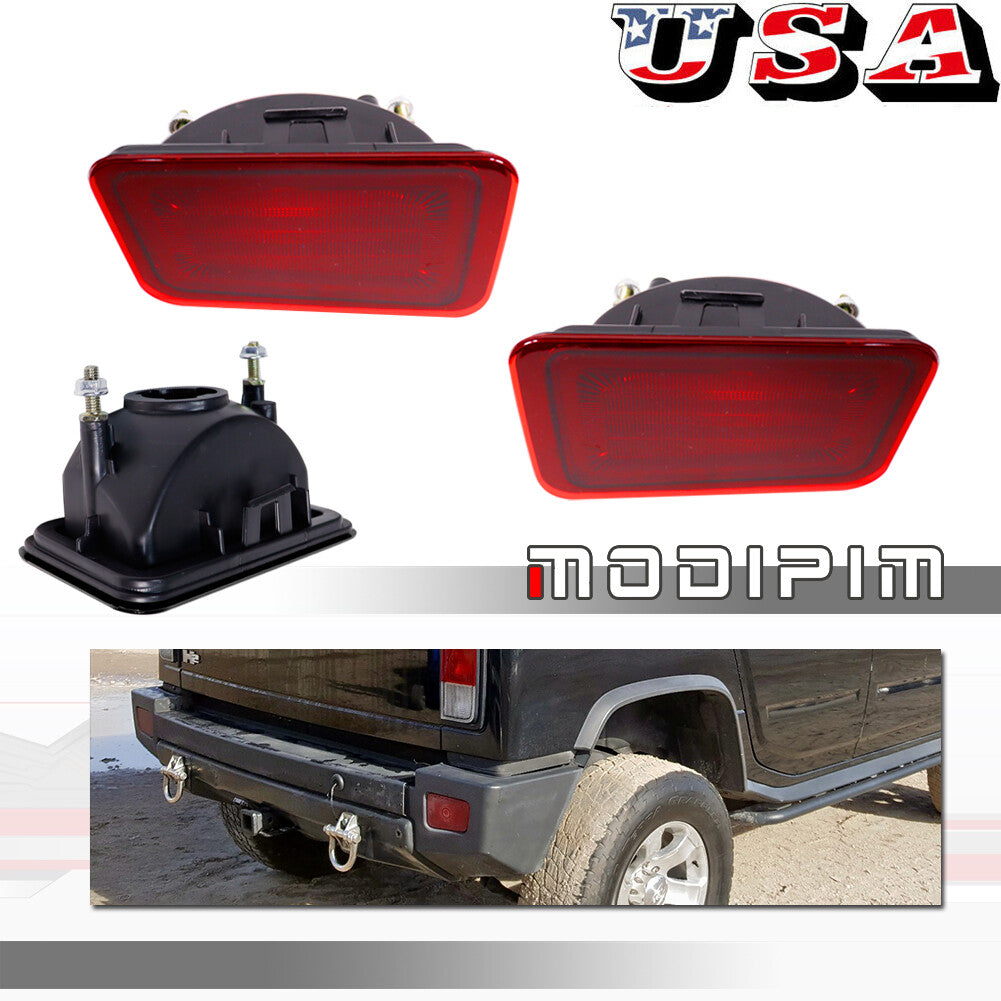 Red lens rear bumper reflector decorative cover is suitable for 05-09 WM H2 taillight housing- v
