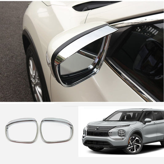For 2022-2023 for Mitsubishi Outlander Chrome Car Rain Eyebrow Rearview Mirror Frame