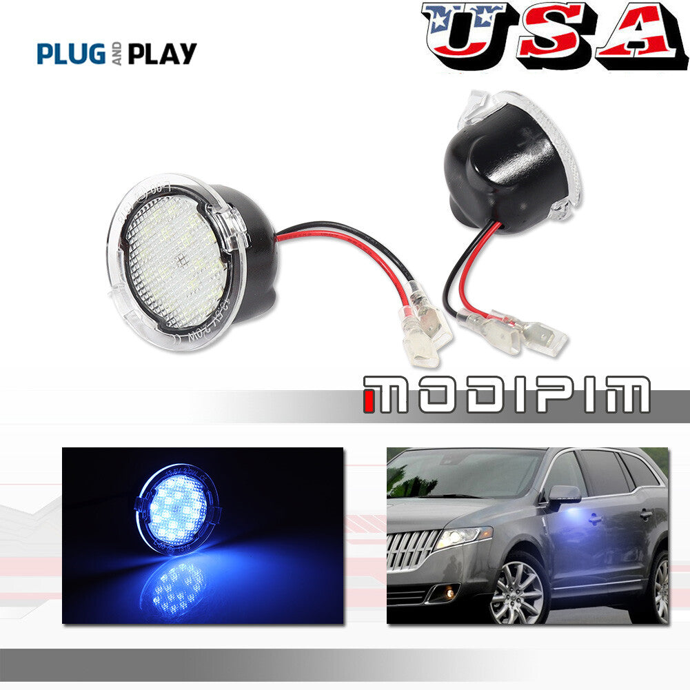 for Explorer Taurus LED Side Mirror Puddle Light Ice Blue - v