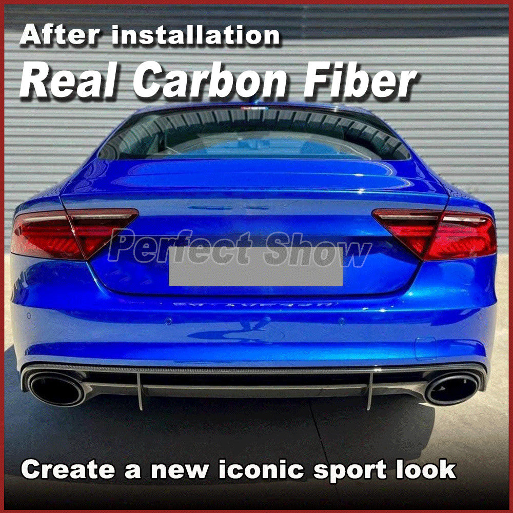 for Audi RS7 C7 Sportback 2014-2016 Dry Carbon Rear Bumper Diffuser Lip Spoiler