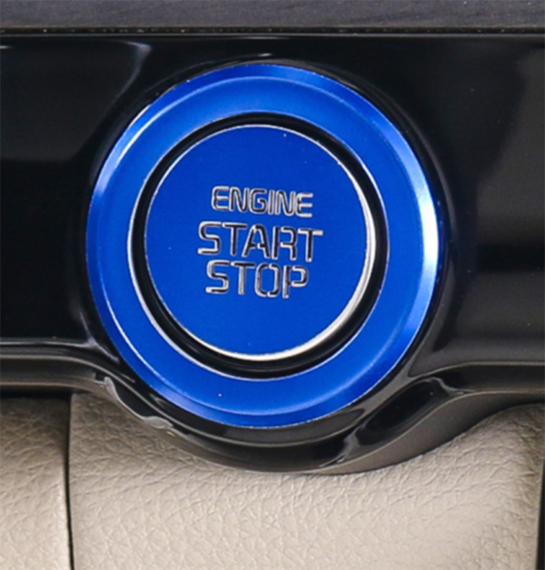 for Kia Carnival 2022-2023 Blue One-Button Start Switch Cover Trim 2P Aluminum