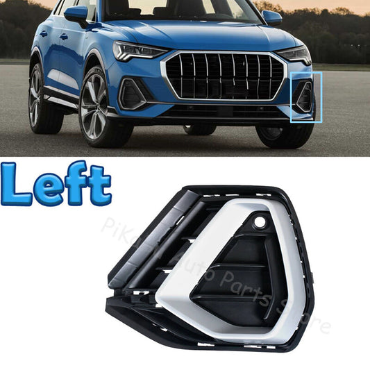 Left Front Bumper Fog Light Grill Fog Lamp Cover for Audi Q3 2019 2020 2021