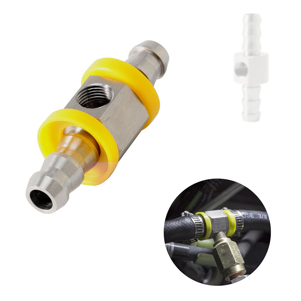 3/8  Fuel Line Fuel Pressure Gauge Sensor T-Connector Q