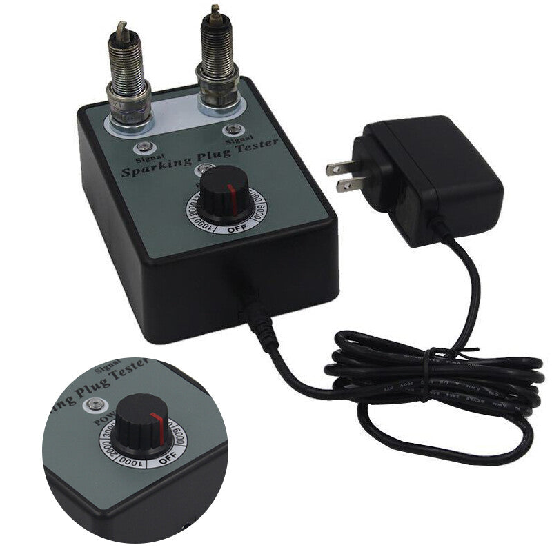 12V Automotive SUV Spark Plug Tester Analysis Adjustable Dual-Hole Ignition Detector Kit n