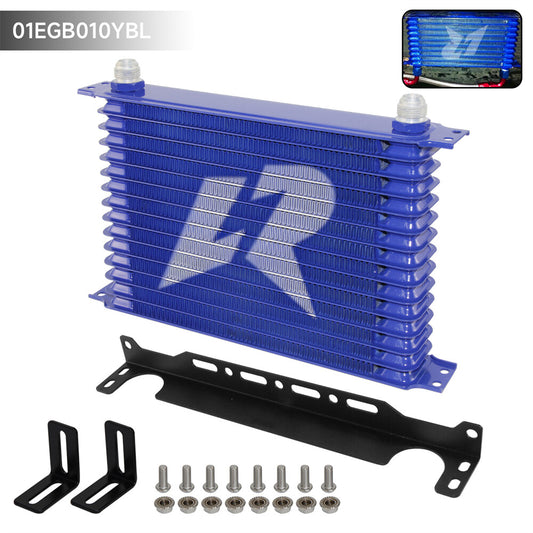 Universal 15 Row AN10 Engine Transmission 262mm Oil Cooler Mounting Bracket Kit